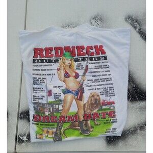 Vintage Redneck Outfitters Shirt Pin Up Parody Funny